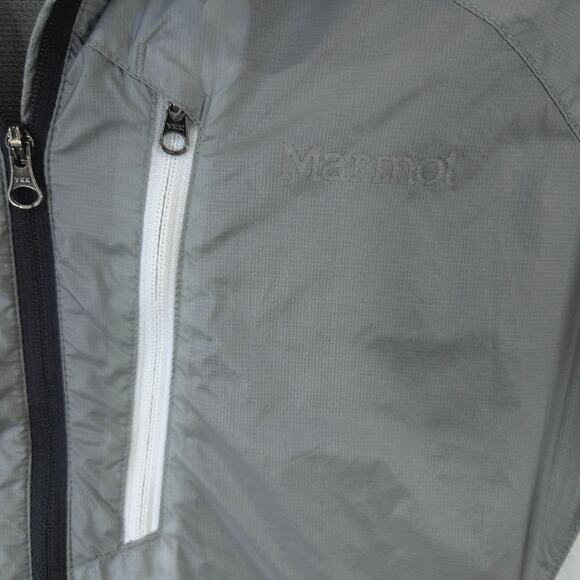Marmot Jacket Womens L Gray White Colorblock Moisture Wicking Track Windbreaker - Picture 3 of 13